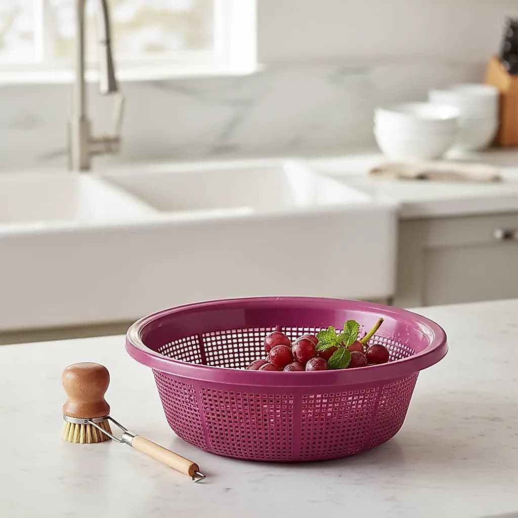 Kit com 4 Escorredores de Cozinha Lava Tudo para Arroz e Macarrão