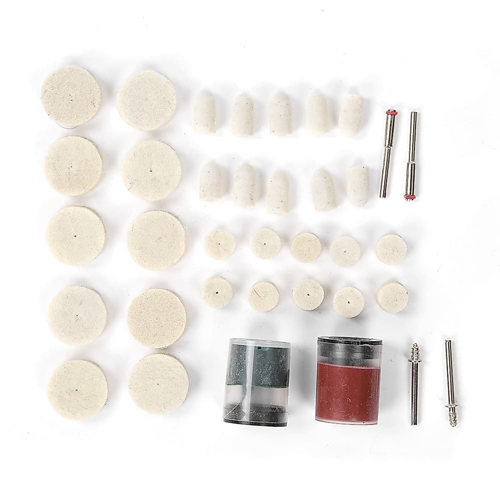 36 Peças Kit De Almofadas De Rodas De Polimento De Feltro De Lã Acessórios Tolobr