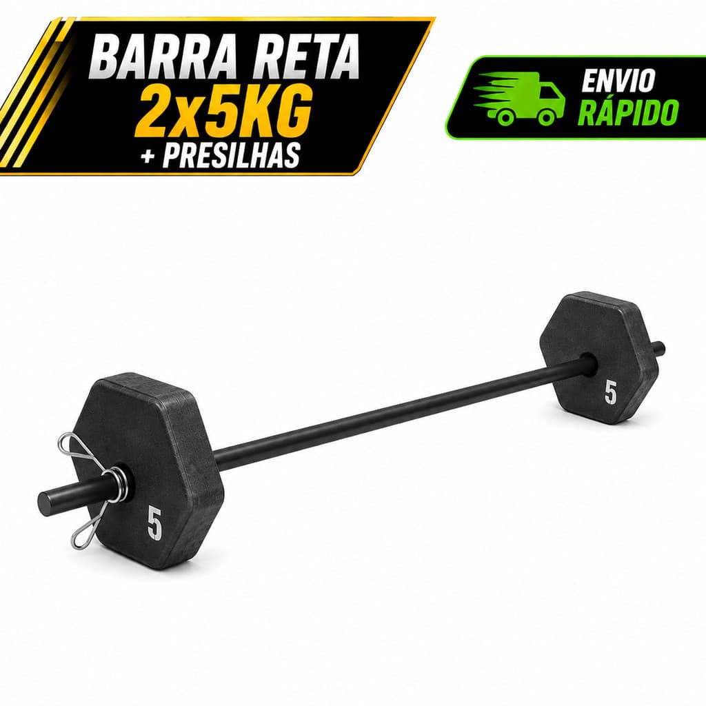 Kit Anilhas para Musculação, Anilhas de 5kg, Pesos para Academia + PRESILHAS