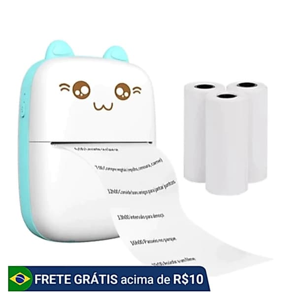 Mini Impressora Térmica Portátil Desenho Animado Foto Impressora De Impressão Sem Fio Para Android Ios