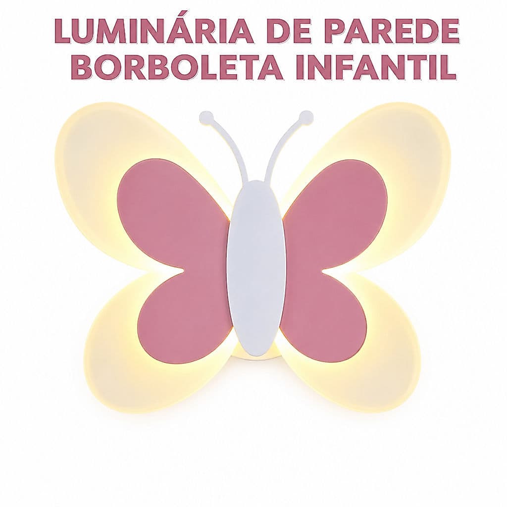 Luminária De Parede Borboleta Infantil LED Arandela Decorativa Luz Quente Para Quarto De Criança