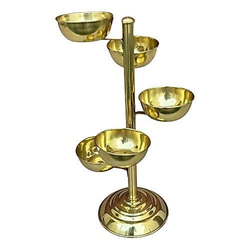 Suporte Dourado Latão Para Frutas Drink Bartenders 5 Cumbuca