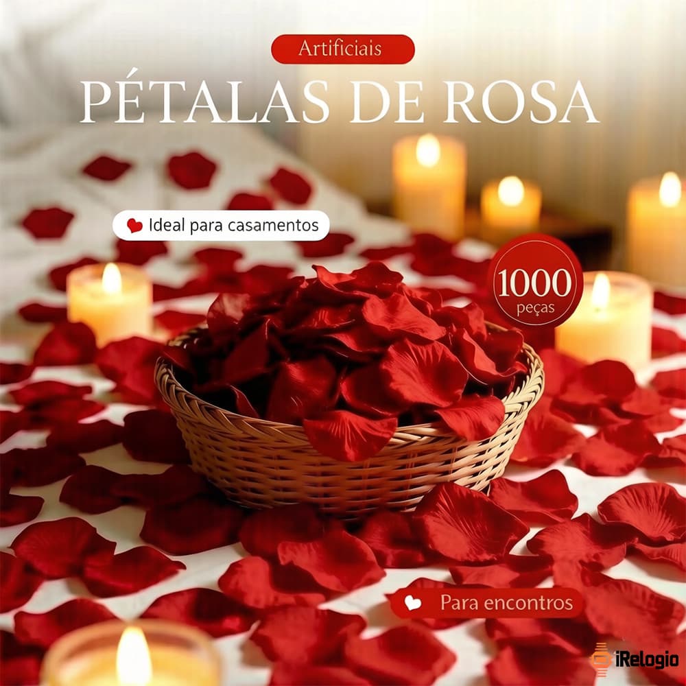 Petalas De Rosas Artificiais Vermelha Para Decoração Casamento Festas Noivas Kit Romântico Kit 1000 a 3000 Unidades