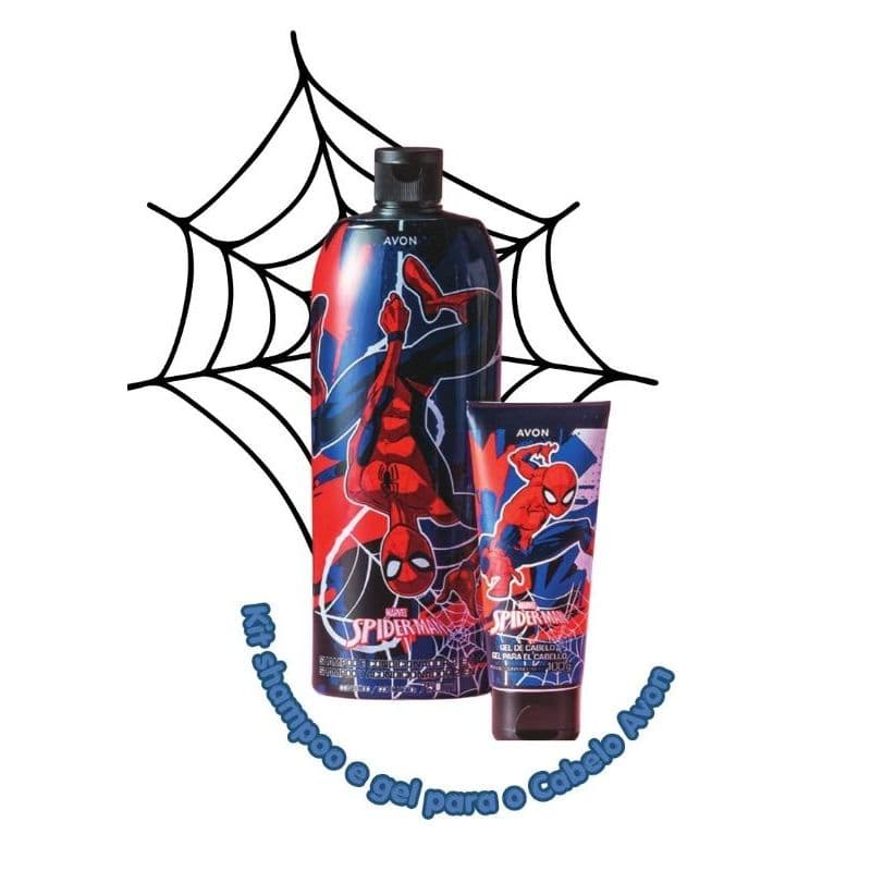 Kit Infantil Homem-Aranha Avon Shampoo 2 em 1  - 750ml + Gel de Cabelo 100g Spider-Man - AVON