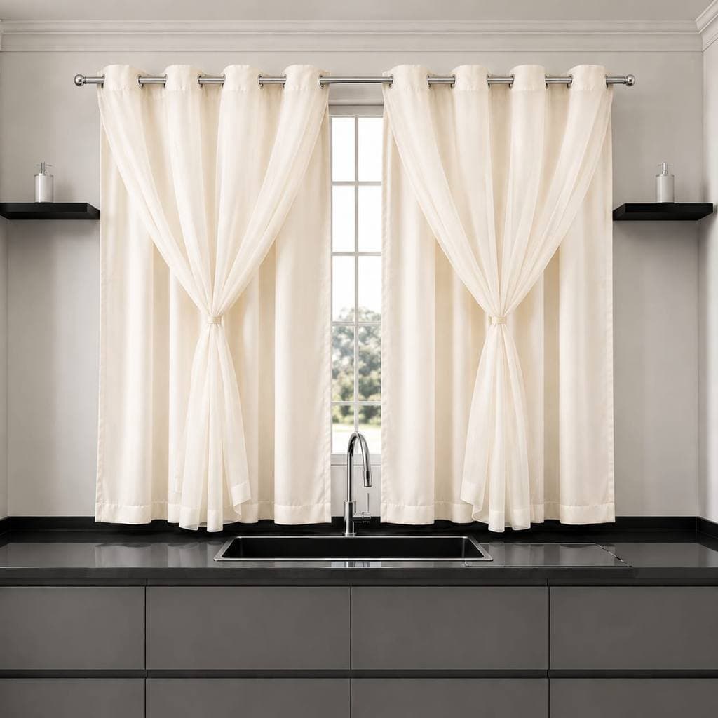 Cortina para Cozinha 2,00x1,20m Elegante e Charmosa