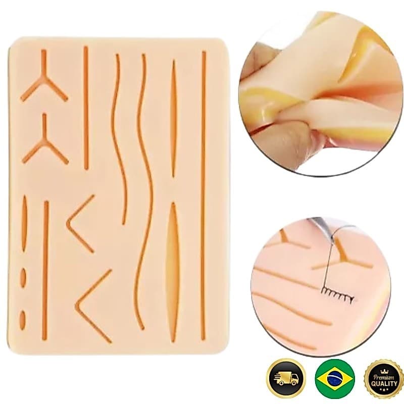 Simulador de Pele para Treinamento de Sutura em Silicone – Realismo Profissional para Estudantes da Saúde