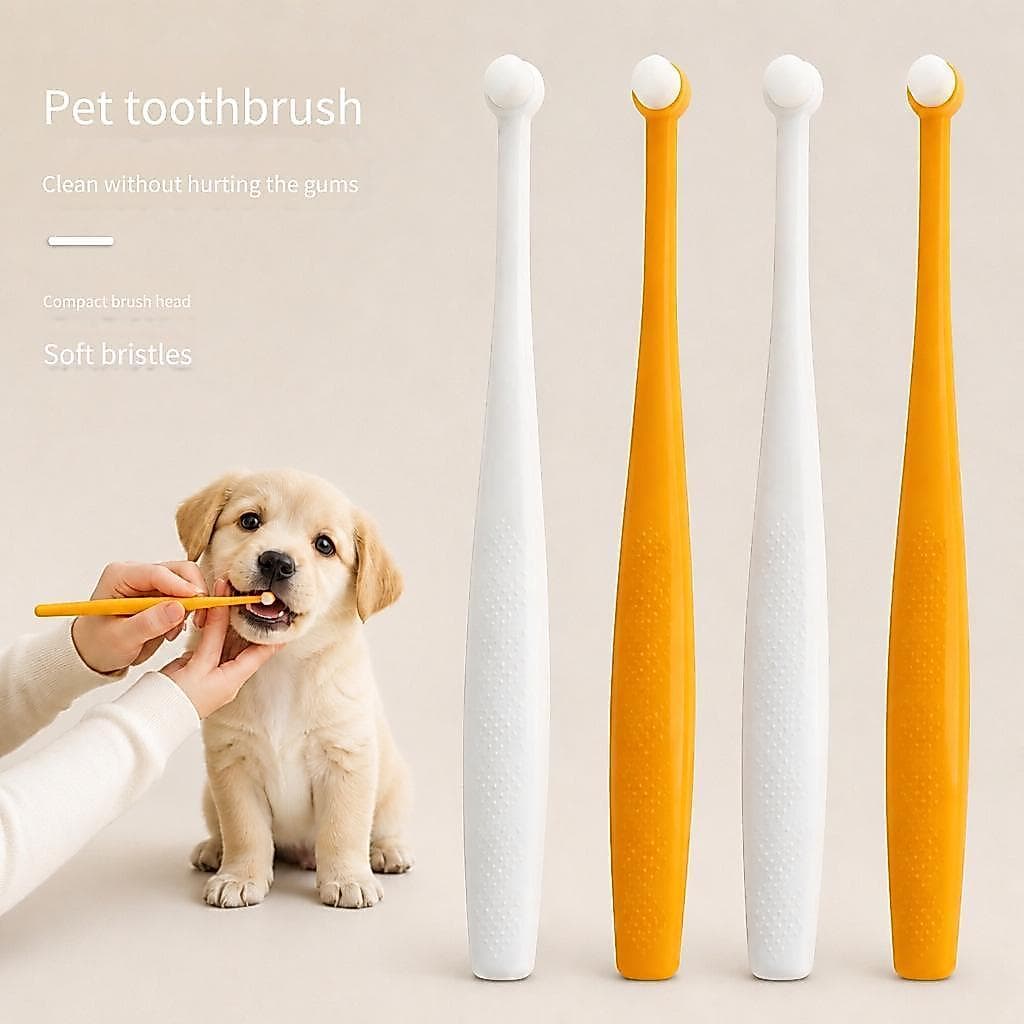 3-Pacote Universal Cerdas Macias Escovas De Dentes Para Animais De Estimação Gato Cão Cuidados Orais Escova Interdental