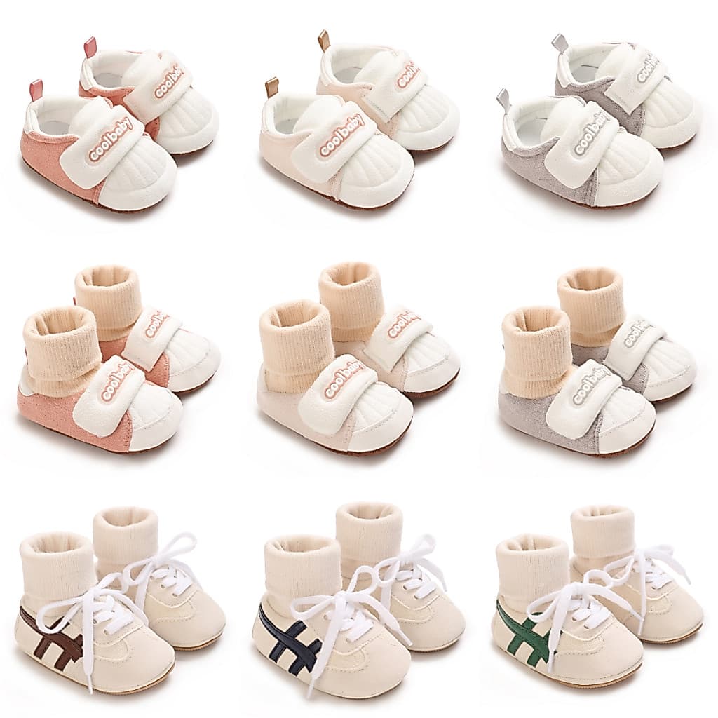 Sapatos De Caminhada Infantis Com Tubo De Meia De Malha , Tênis De Casa Interna Para Bebês Sola Macia Respirável Meninos