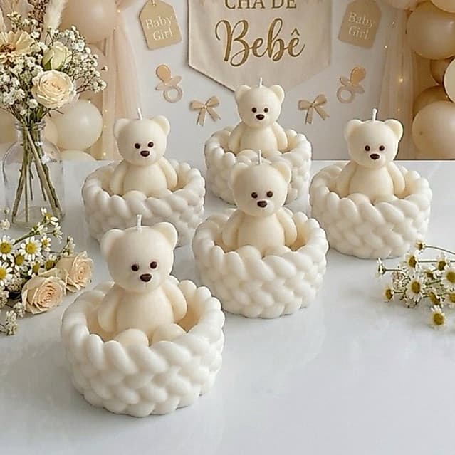 Kit Velas Premium de urso perfumada ll Escolha o aroma pelo chat .