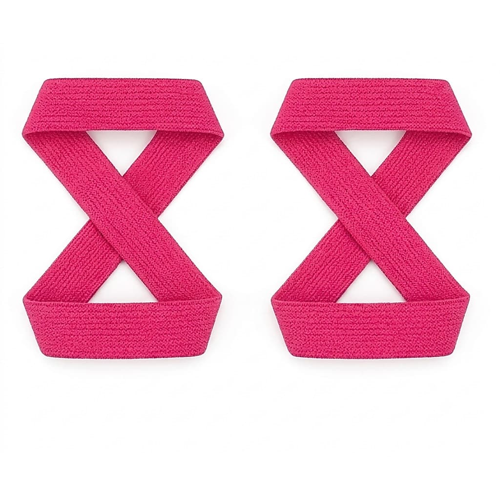 STRAPS 8 ( PINK )  de Algodão Reforçado – Crossfit, Treino Pesado, Academia, Musculação PREMIUM.