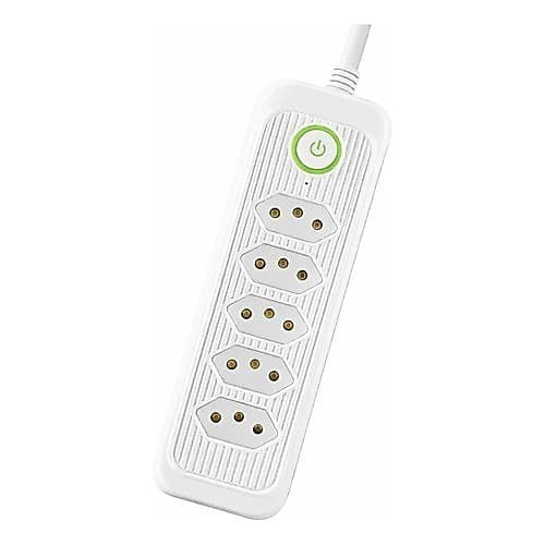 Extensão 5 Tomadas 3 Metros Branco Branco