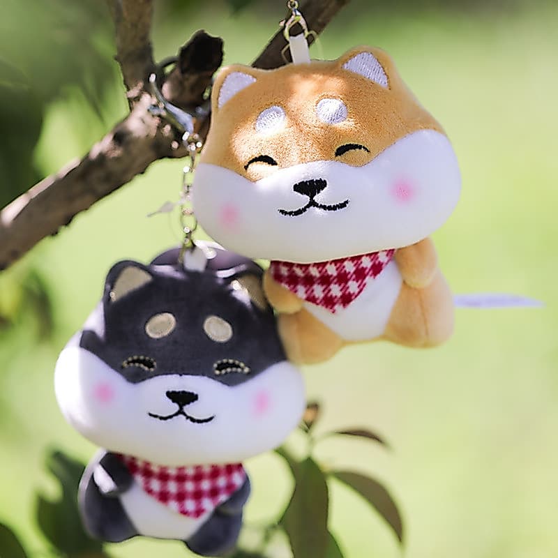 Bonito animal de estimação fofo Shiba Inu cachorro pelúcia mochila pingente