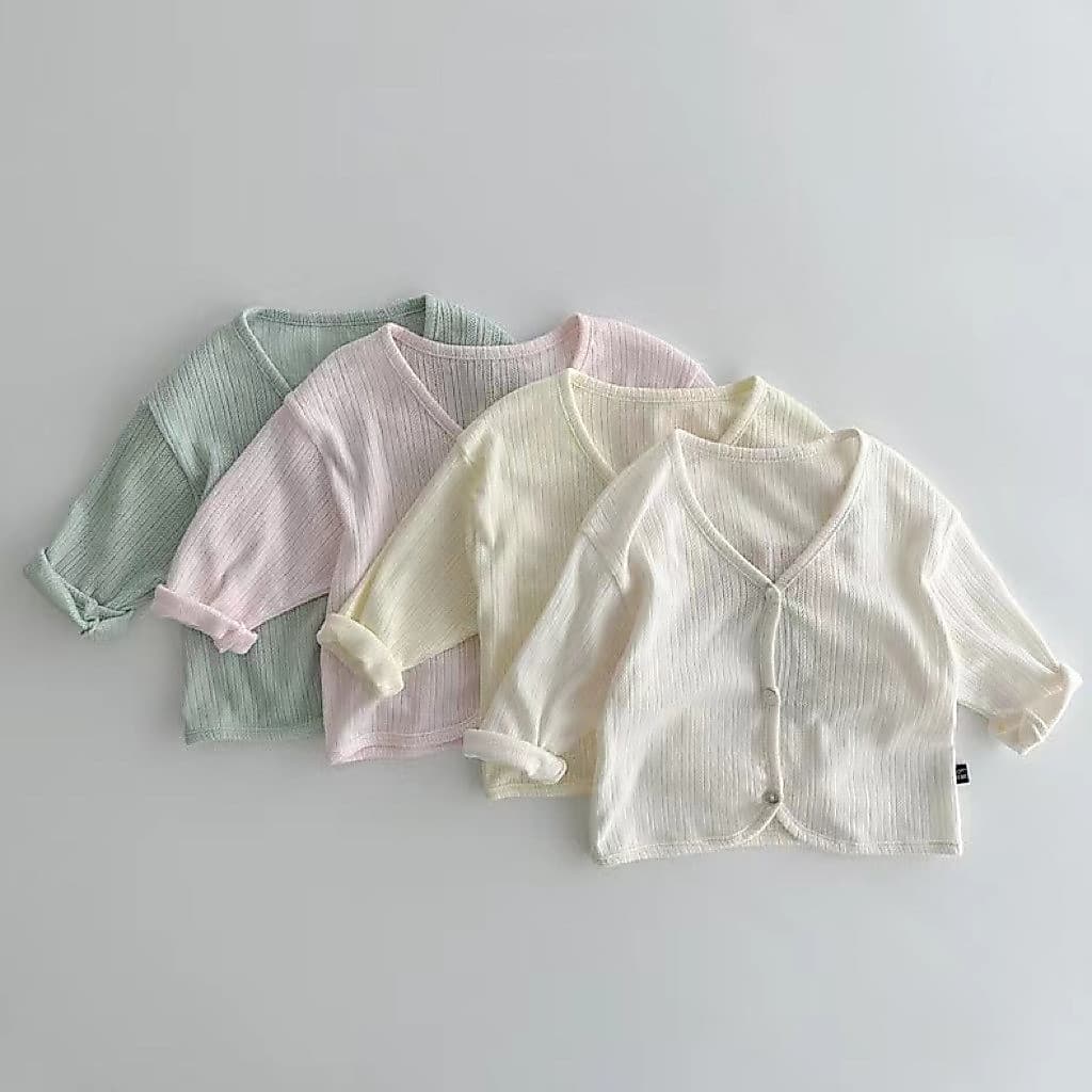 Verão recém-nascido pequeno mês idade masculino feminino bebê infantil crianças roupas de verão respirável leve Cardigan