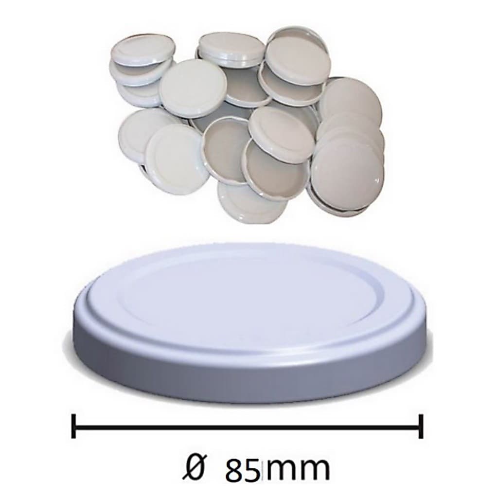 Tampa Para Vidro De Conserva Branca - 85mm Palmito e Doces Pote Berlim Taua