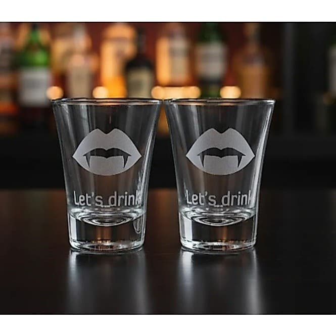 Par de Copo de Shot em Vidro Personalizado à Laser