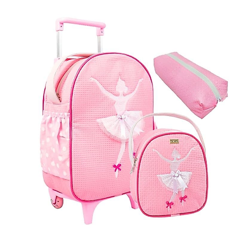 Mochila Infantil de rodinhas para menino ou menina com ou sem lancheira