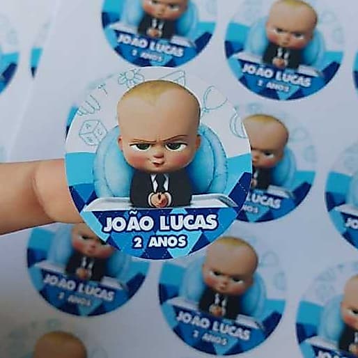 Adesivos Papel Fotográfico 4cm x 4cm Poderoso Chefinho Personalizado