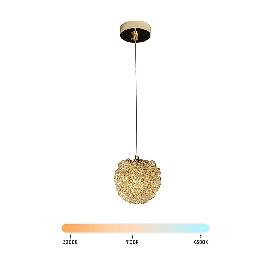 Lustre Pendente LED 3W Globo Lichia Vidro G9 Multicor Bivolt