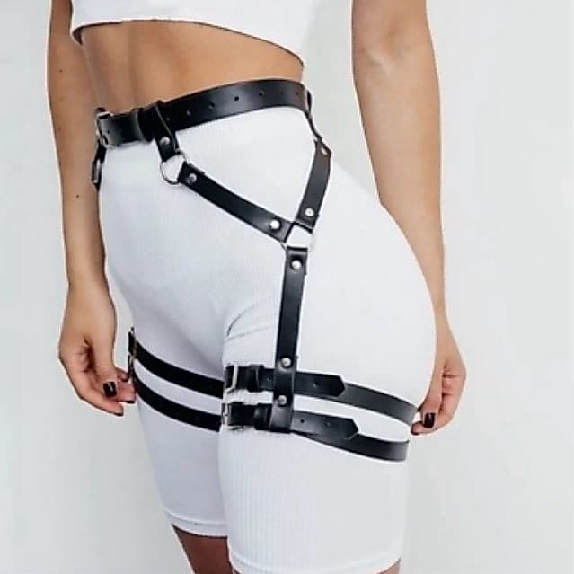 Acessorio de moda cinto Lolita 2 cinta liga de Perna e Cintura Punk Gótico Cosplay