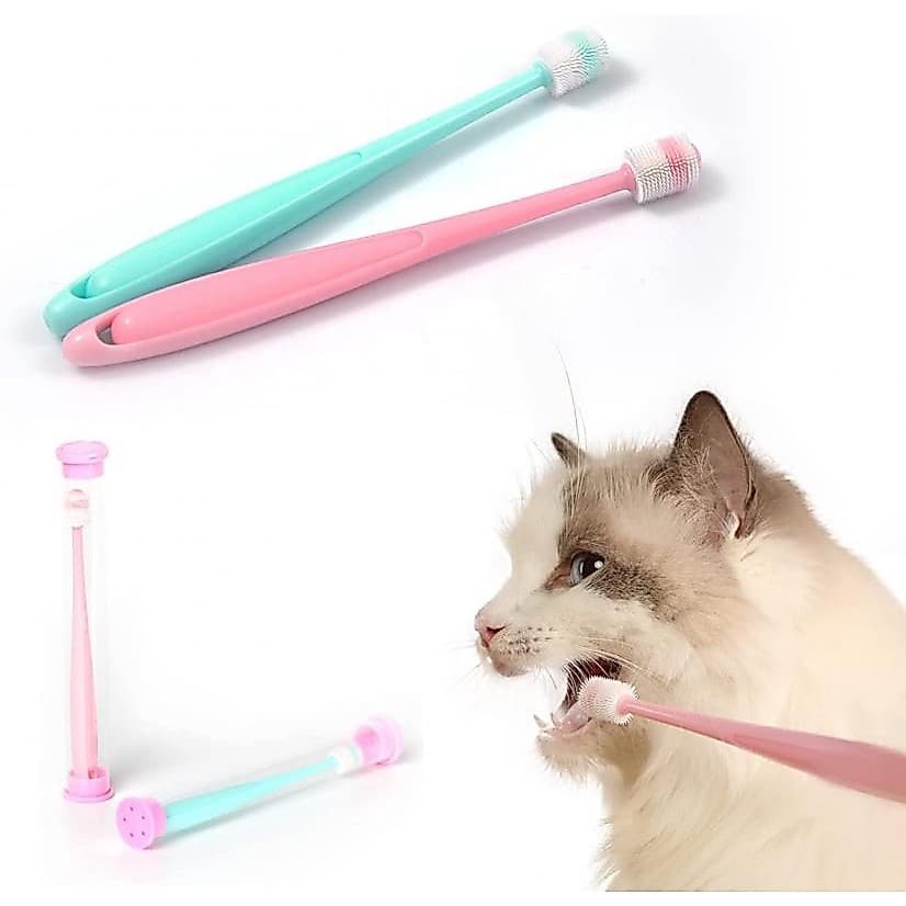 Escova De Dentes Para Cães De Estimação Redonda 360 Graus De Limpeza Acessórios Bucais Cuidados