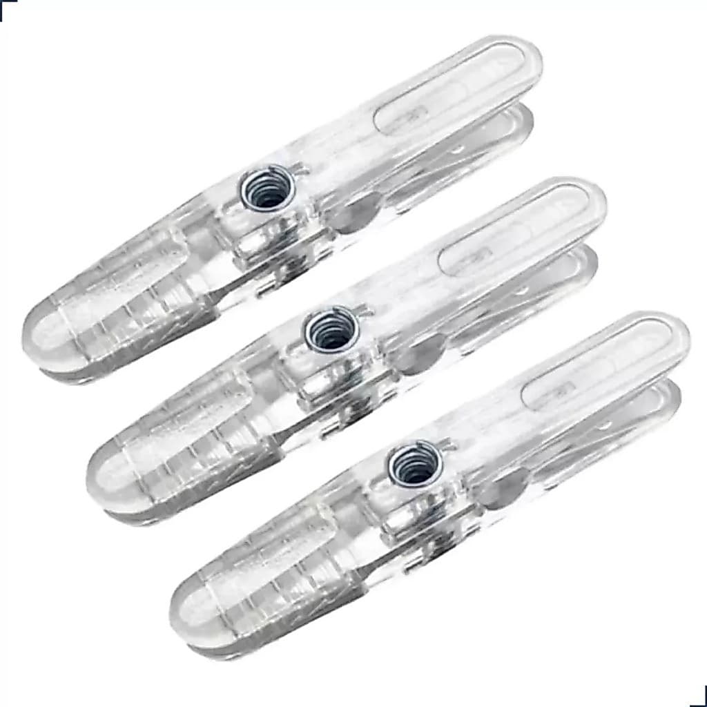 Kit 50 Prendedores de Roupa Acrílico Transparente Resistente Presilha para Cabide Varal Organizador