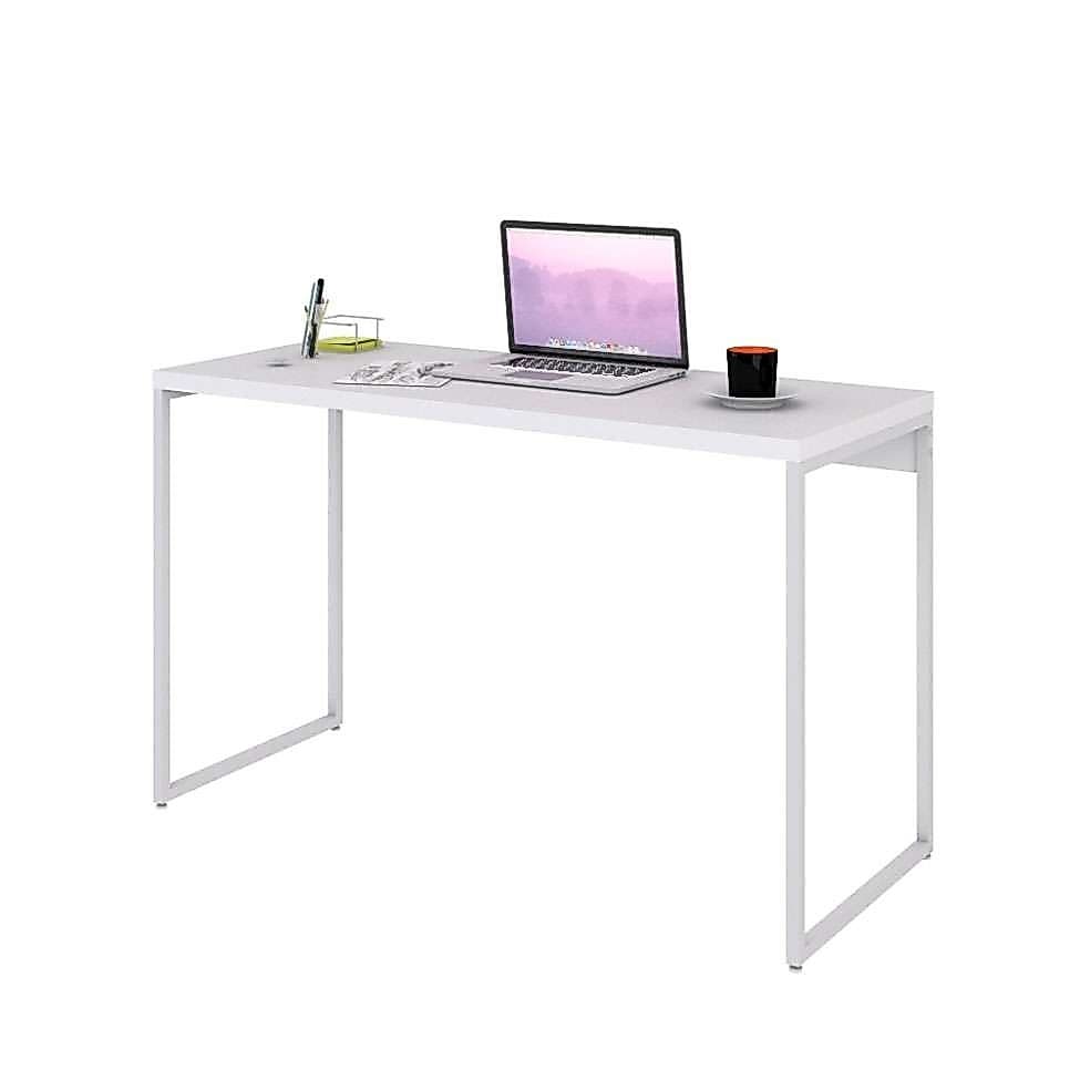 Mesa Escrivaninha MDF Branca Industrial 70 CM Moderna Home Office Quarto Estudo Computador Notebook