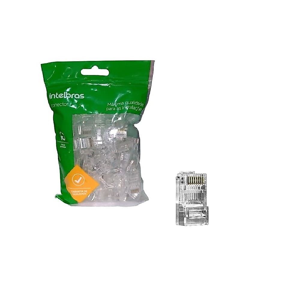 Conector Rj45 Cat5e Intelbras Conex 1000 Pacote 50 Unidades