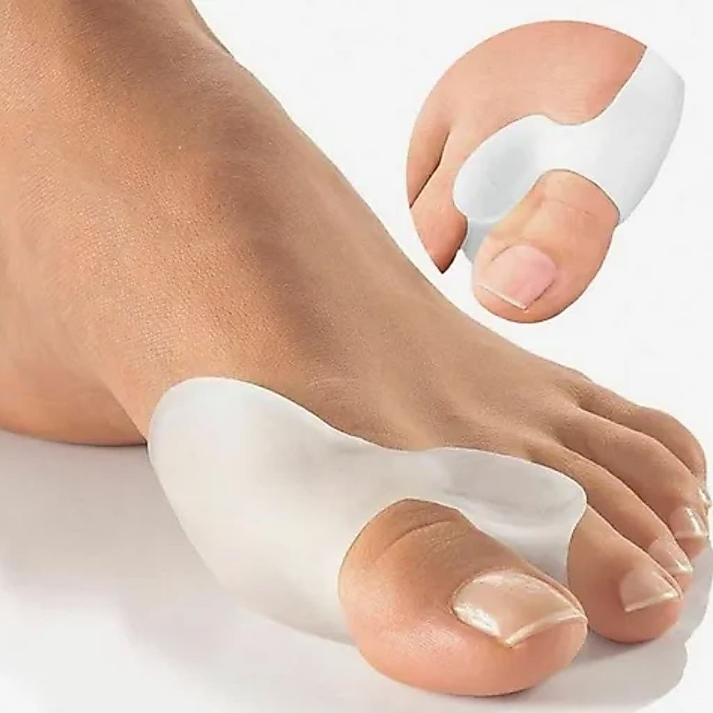 1 PAR CORRETOR E PROTETOR ORTOPÉDICO COM SEPARADOR SILICONE JOANETE