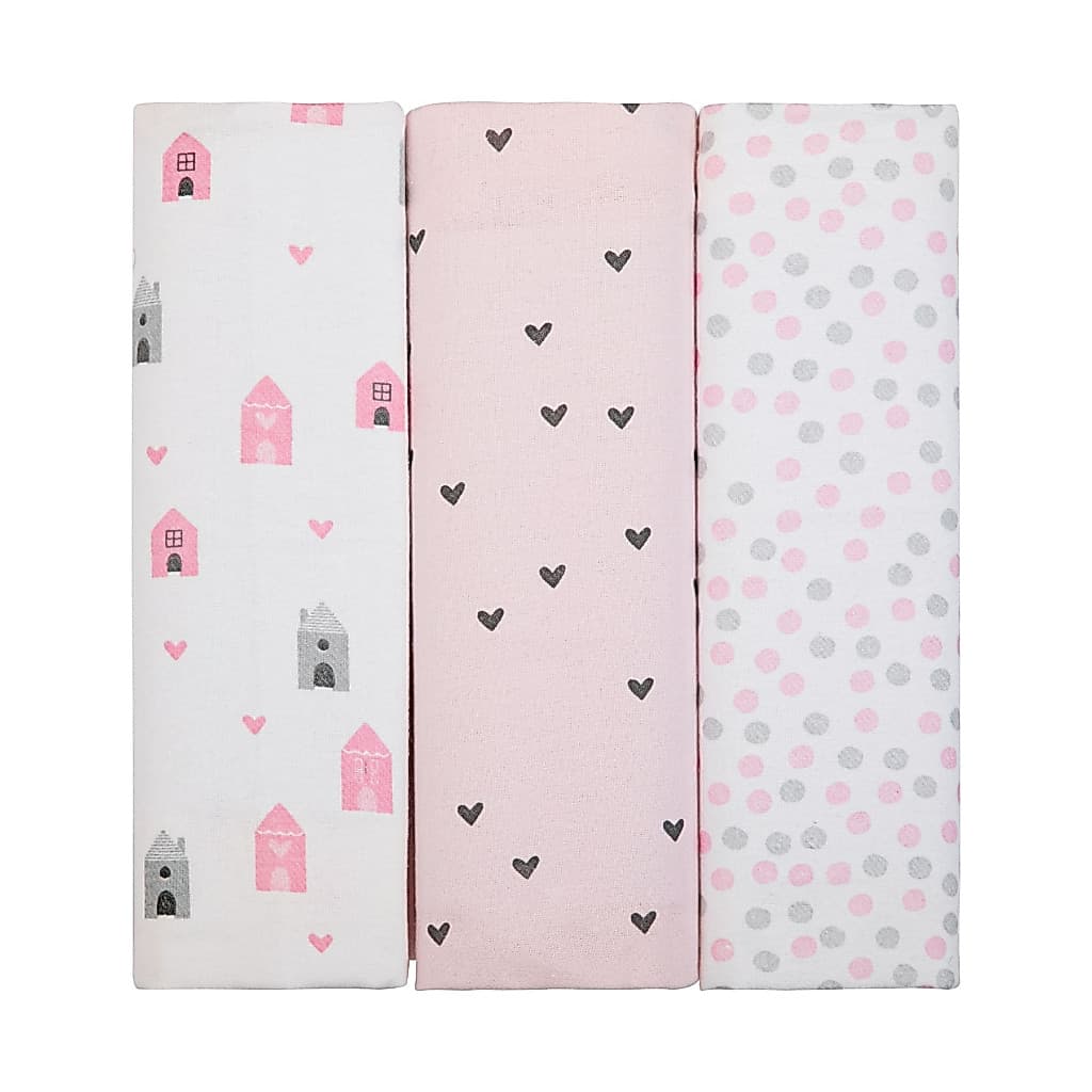 Manta Cueiro Flanelado Bebê Menina Menino Kit C/ 3 80x80