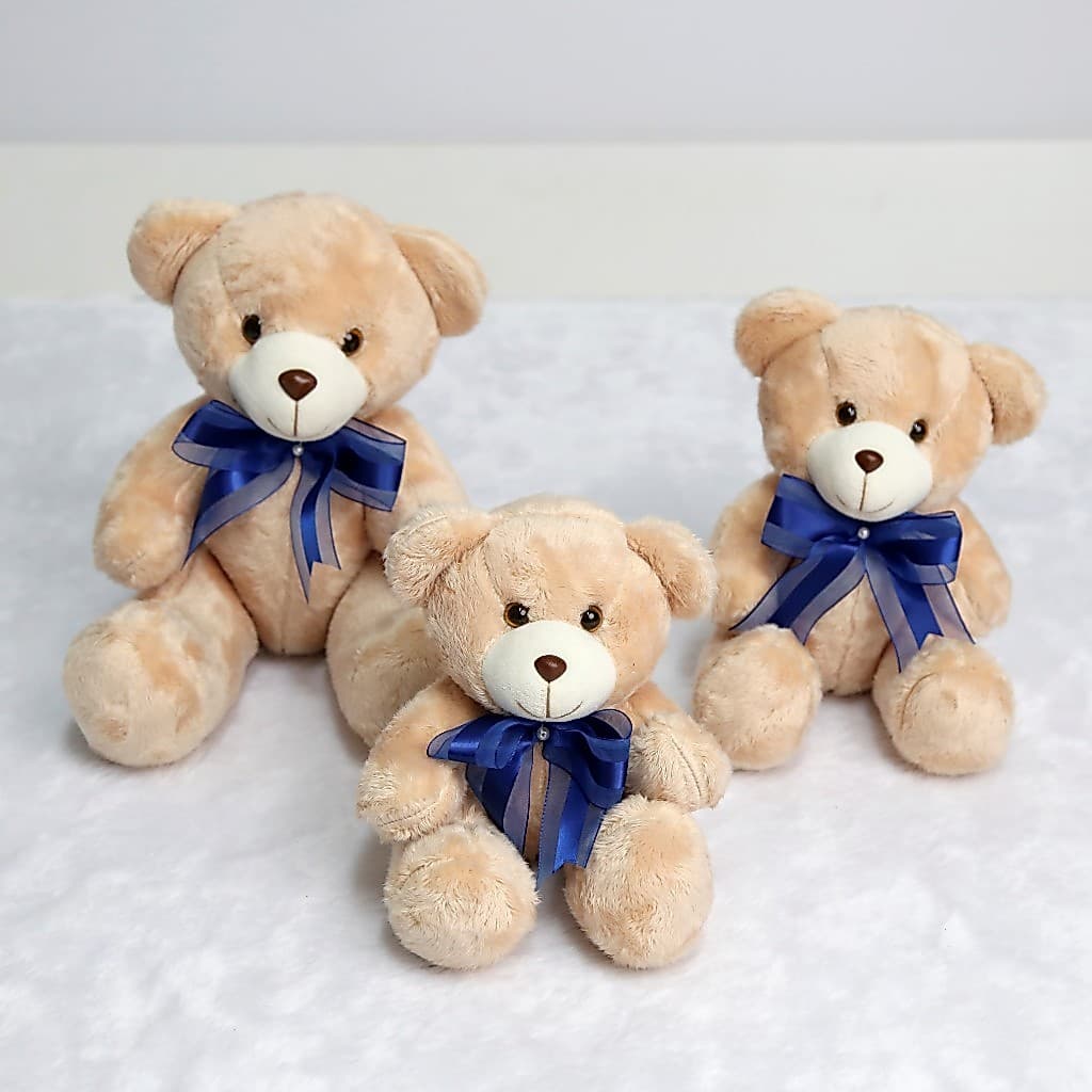 URSO DE PELÚCIA TRIO DE URSO PELUCIA ARTICULADO COM LAÇO PARA NICHO