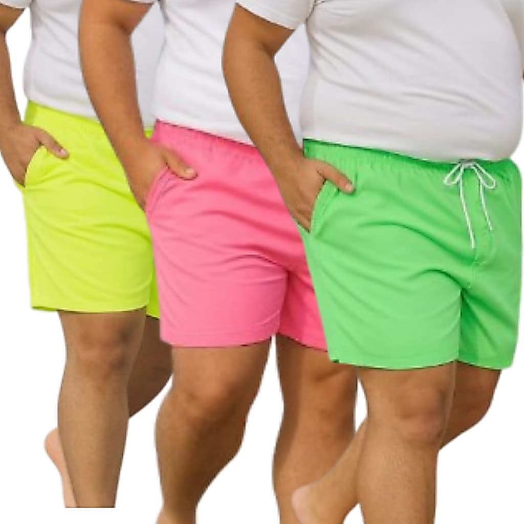 Shorts Plus Size Tactel Neon Masculino Adulto Verão G1 A G5