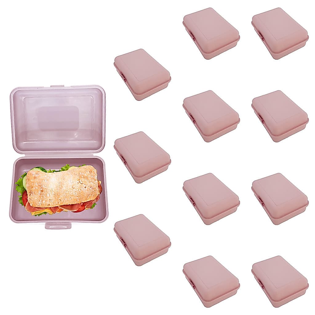 Sanduicheira Porta Sanduíche Grande 900ml Plástico Resistente Lembrancinhas para Festa Kit 12pçs