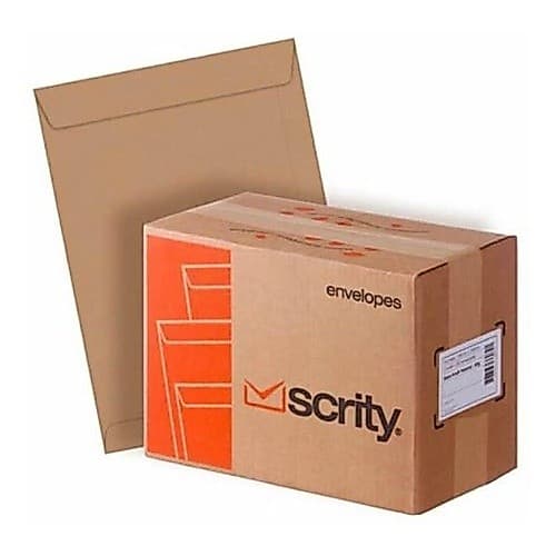 Envelope A4 Saco Kraft Pardo 22 X 32 Cm Scrity 250 Unidades