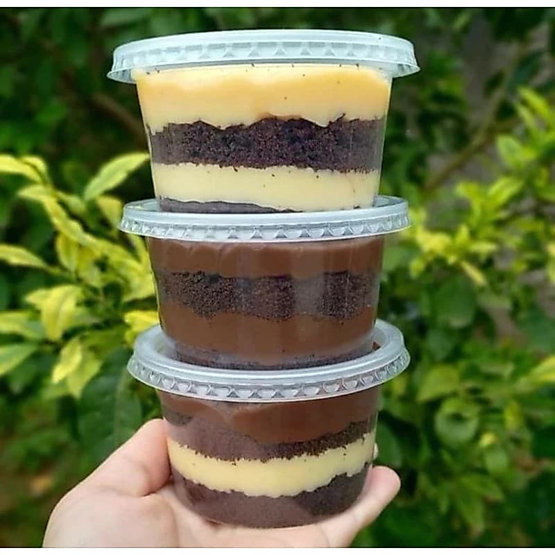 100 Potes - KIT Pote descartável com tampa - REDONDO - para bolo no pote, sorvete, açai e demais alimentos