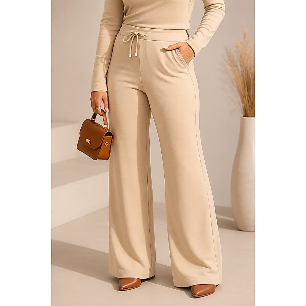 Calça Feminina Wide Leg Molecotton Confortável Nubia | Livny