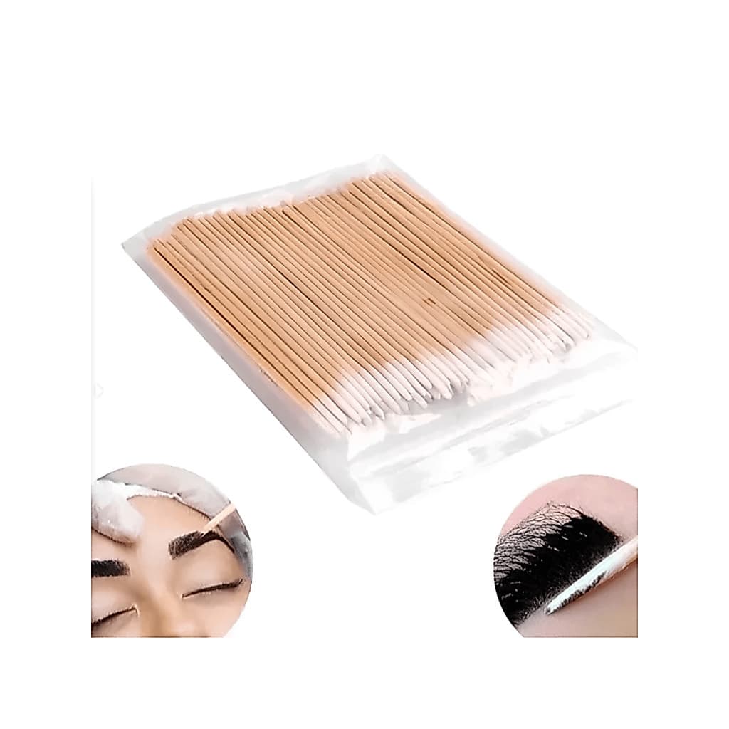 100 Palitos C/ Algodao Limpeza Henna Unhas Cílios