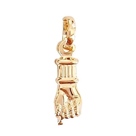 Pingente Figa Dupla Pequena 1,0cm Banhado A ouro 18k