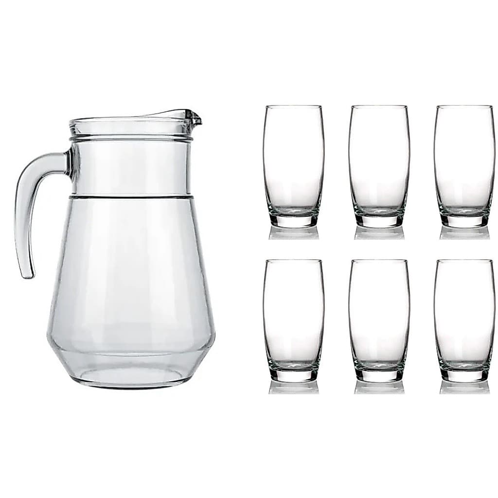 Kit Jogo Copos Oca 300Ml E Jarra 1.5L Nadir Ideal Para Servir Água Suco E Refrigerante