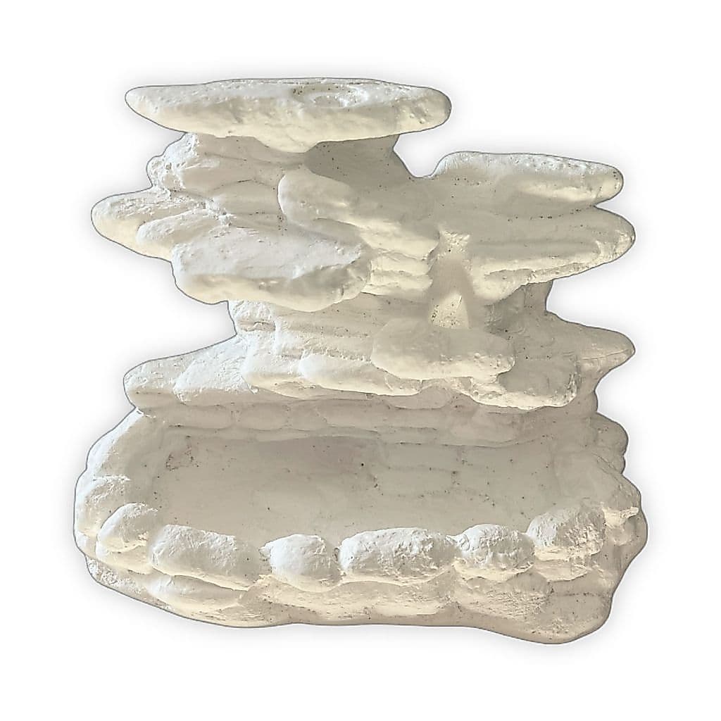 Incensário Cascata Rocha em Gesso Cru 10 cm
