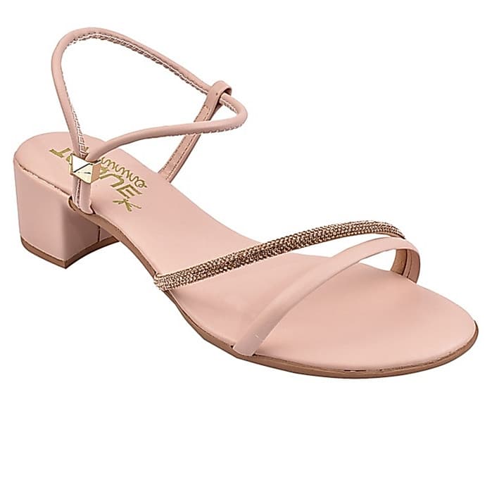 Sandalia Salto Baixo Feminino Casual Ajustavel Brilho Strass Confortável e Leve Cristy Promoção