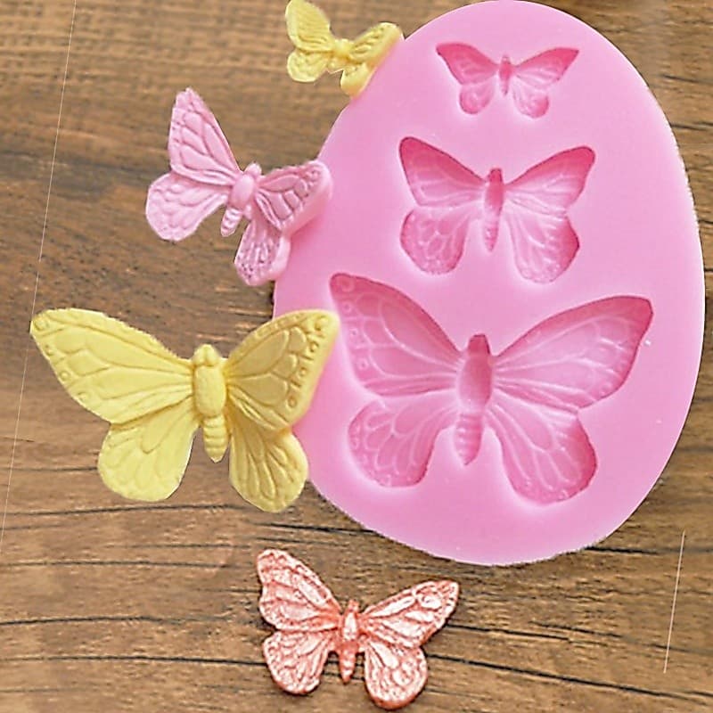 Nova Forma de Borboleta de Silicone Acessórios de Cozinha 3D DIY Ferramenta de Corte para Chocolate e Decoração de Bolos