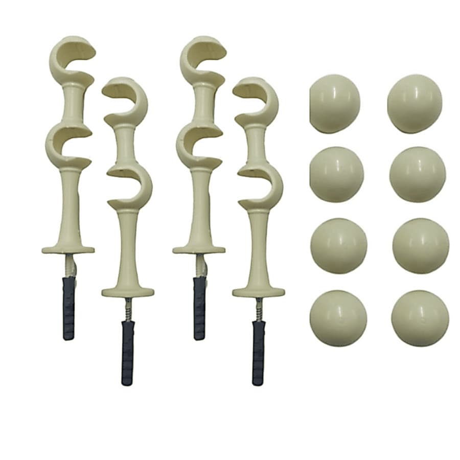 Kit com 4 Suporte Duplo Para Cortina Varão Simples Par Com Ponteira 19/19mm