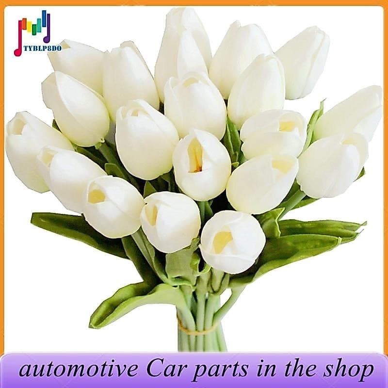 20Pcs White 13.8inch Tulipas Artificiais Flores Para Decoração De Festas , Casas De Casamento