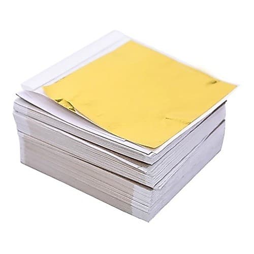 Folha de Ouro (Imitação de Ouro) 200,300,500 - 9cm x 9cm Para Decoração Artesanato