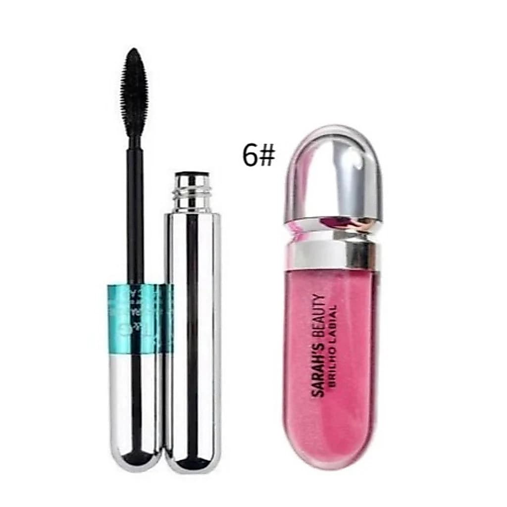 KIT Máscara 2 Em 1 Para Cílios A Prova D'água Tango + Sarahs Beauty Lip Glos Brilho