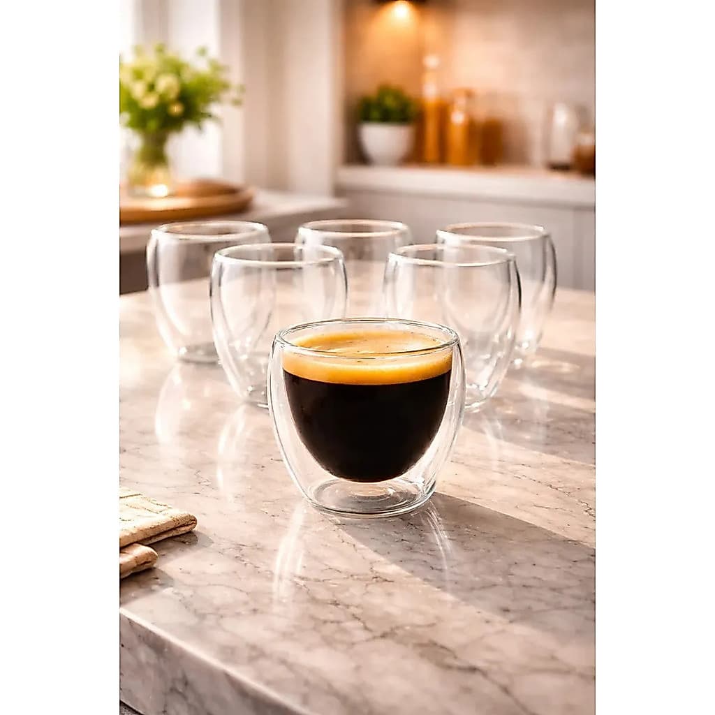 Copos De Vidro Borosilicato Duplo Nespresso 6 Unidades Cor Transparente Café Expresso Chá