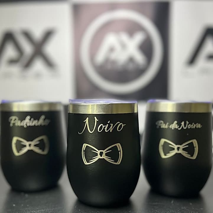 Kit 5 Copo cuia 360ml personalizada a laser para casamento