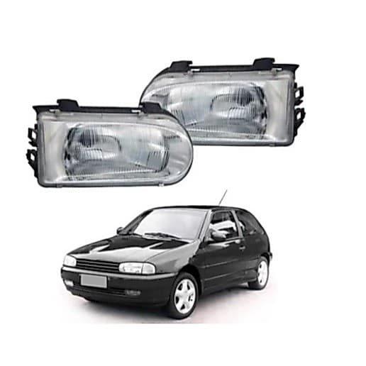 Farol Gol Parati Saveiro G2 Bola 1995 a 1999 Vidro Cromado Lado Direito/Esquerdo