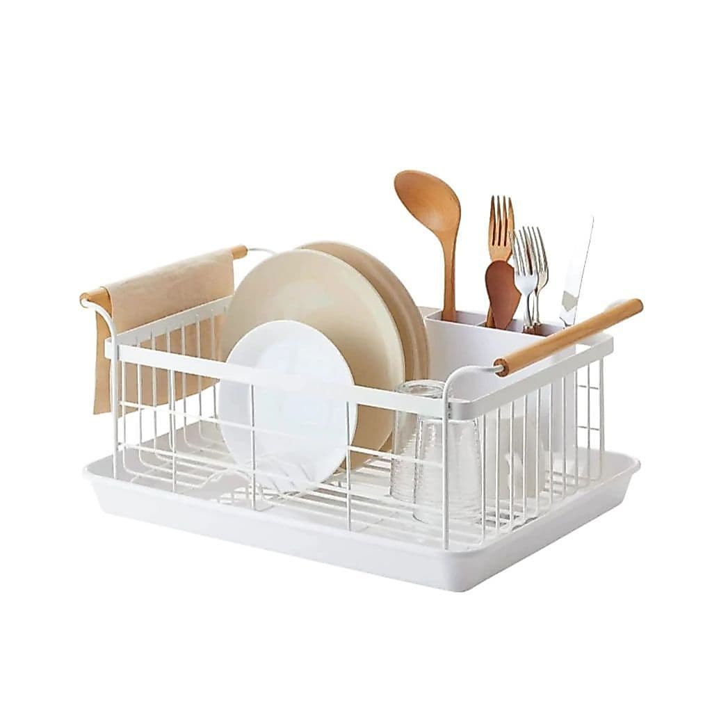 Escorredor de Louça Branco Bandeja Pratico Rack Rack Porta Talher