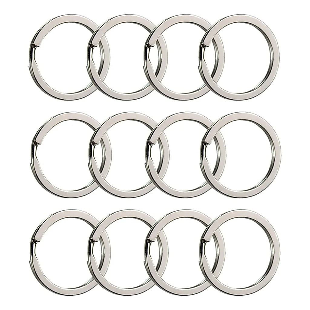 Kit 50 ou 100 Peças Argola 23mm para Chaveiro Aço Prateado Níquel